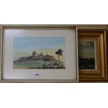 Galea, watercolour, Medina, The Old City, signed and dated 1967, 18 x 27cm and a small oil of a