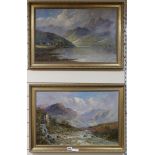 Francis E. Jamieson, pair of oils on canvas, Allan Water and Loch scene, signed, 40 x 60cm