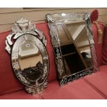 Two Venetian style wall mirrors 39 x 57cm