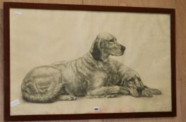 Leon Donchin, limited edition print, English Setters, signed in pencil, overall 56 x 95cm