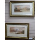 L. Lewis, pair of watercolours, Loch scenes, signed and dated '03, 24 x 54cm