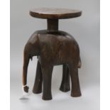 An East African carved hardwood elephant's stool height 41.5cm