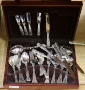 A Newbridge cased canteen of plated Kings cutlery