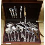 A Newbridge cased canteen of plated Kings cutlery