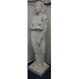 A Haddonstone reconstituted figure of a maiden, emblematic of Winter W.36cm at base