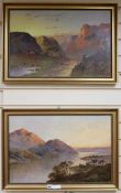Francis E. Jamieson, pair of oils on canvas, Near Loch Lomond and Pass at Glencoe, signed, 40 x