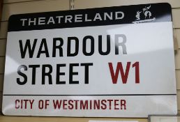 An enamel street sign for Wardour Street W1 City of Westminster