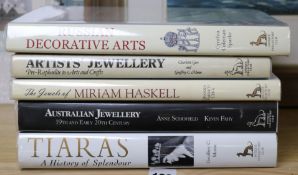 Five reference books including Russian Decorative Arts, Artists Jewellery Pre-raphaelite to Arts &