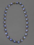 A Danish Volmer Bahmer sterling silver gilt and enamel flowerhead necklace, 40cm.