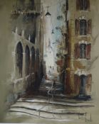 Ben Male, oil on canvas, French street scene, signed, 60 x 50cm