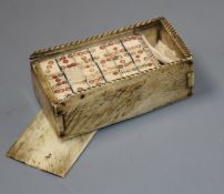 A Napoleonic wars Prisoner of War bone box of dominoes