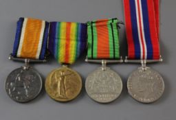 A WWI/WWII group of four medals to 3400 Guy Hamilton Rogers, 16th London Regiment (Queen's