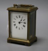 A brass carriage timepiece