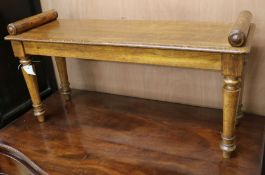 A Victorian oak window seat W.91cm