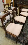A set of six Regency style dining chairs