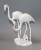 A Meissen flamingo centrepiece height 27cm