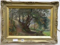 Robert Weir Allan, oil, Scottish woodland, signed monograms and dated 1897