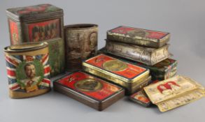 Four South Africa 1900 Queen Victoria gift tins and other Rowntree commemorative tins, three of