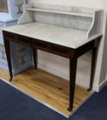 A marble top wash stand W.122cm
