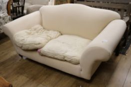 A white upholstered settee W.180cm