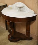 A Victorian marble topped wash stand W.90cm