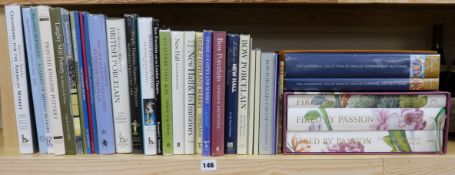 A quantity of reference books relating to porcelain including The Longridge Collection of English