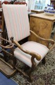 A French walnut armchair