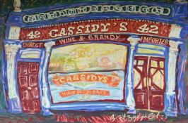 Brian Fitzgerald, oil on canvas, Cassidy's Pub, Camden Street, Dublin, signed, 70 x 106cm