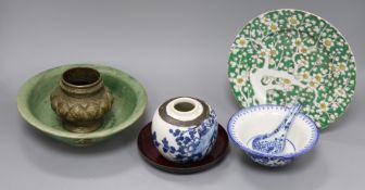 Seven pieces of oriental wares including Chinese