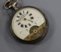A George V silver Hebdomas 8 day keyless pocket watch.