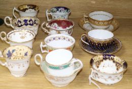 A collection of early 19th century tea and coffee cups