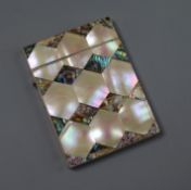 A mother of pearl card case 10 x 8cm
