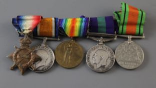 A WWI and WWII group of five to 9890 Sergeant J. Flint, Rifle Brigade, including GSM with Iraq