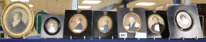 Seven assorted 19th century miniatures