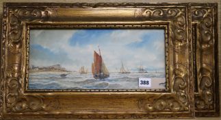 Thomas Mortimer (19th/20th century), watercolour, fishing boats at sea and companion piece, a