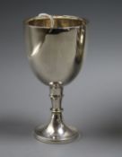 A George V plain silver goblet by Walker & Hall, Sheffield, 935, 12.4cm.