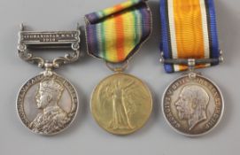 A WWI pair and India GSM (Afghanistan NWF 1919 clasp) to Lieutenant Cecil Tatton-Winter, 5th