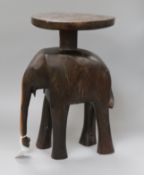 An East African carved hardwood elephant's stool height 41.5cm