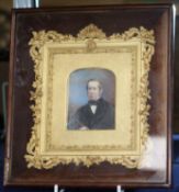 A Victorian oil on ivory miniature of a gentleman 7 x 5cm