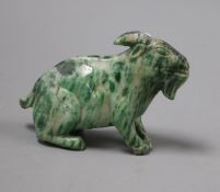 A Chinese jadeite figure of a goat height 7cm