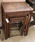 A quartetto of Chinese hardwood tables W.50cm