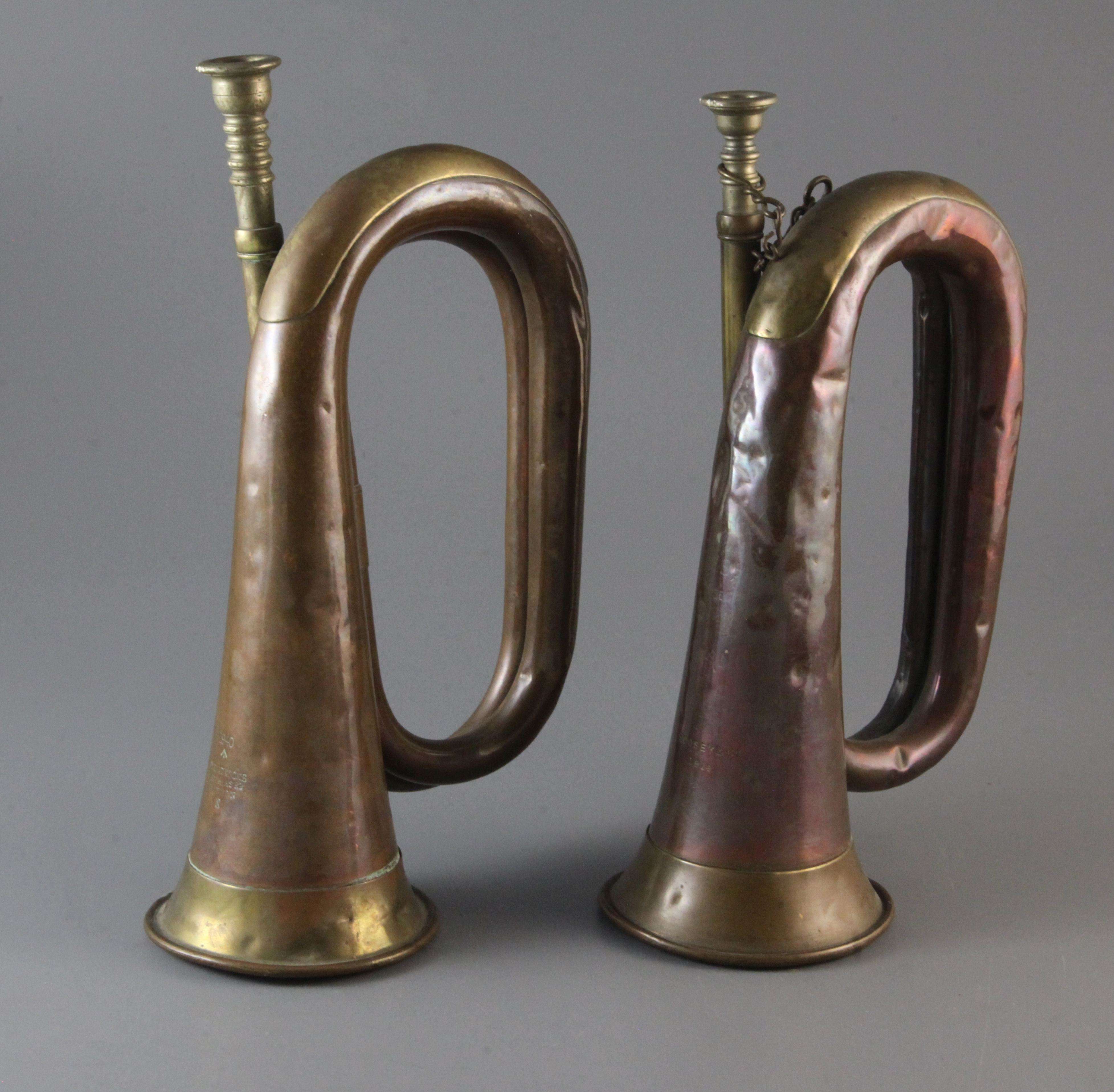 Corne D'autocar En Cuivre Victorienne 1869 – Henry Keat & Sons, Londres – Objet Ancien