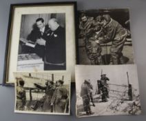 WWII official press photographs and ephemera, including Churchill etc.