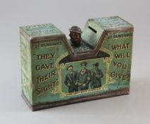 A rare 'Old Bill' tin money box in support of the War-blinded men of St. Dunstan's, 1920sIn 1914 St.
