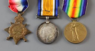 A WWI trio to 2397 Private R.M. Granger, Manchester Regiment, with no.1 record Office note