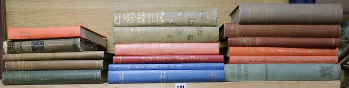 A quantity of reference books relating to English Pottery, Heraldic China, Memento's of the First