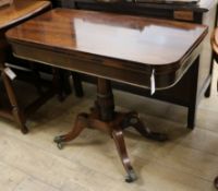 An early 19th century rosewood card table W.92cm
