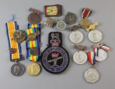 A WWI pair to 0101056 Private H. Diggins, Army Ordnance Corps, together with other various medals