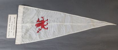 A Royal Navy 'Welsh Dragon' pennant, purportedly flown by HMS Glamorgan during the Falklands