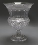 A cut glass Campana vase height 30.5cm